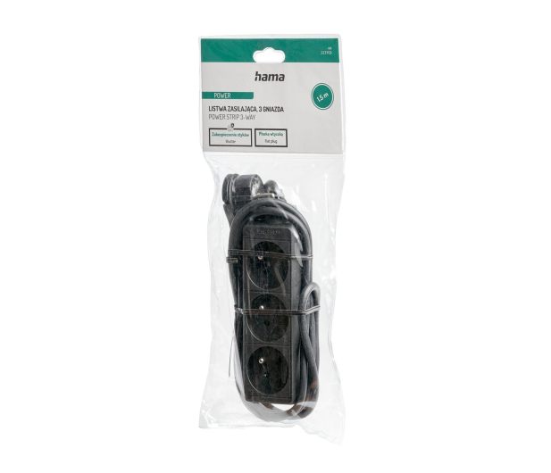 HAMA Listwa zasilająca Standard 3GN, 1,5M bez włącznika - 1416384 - zdjęcie 7